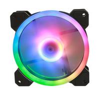 Gelid Solutions Stella FN-Stella-01 - Ventilateur RVBA à double anneau, 24 LED RVBA, moteur silencieux, circulation de l’air optimisée - RVB standard et RVB adressable individuellement - 120 mm, Noir