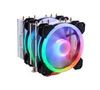 GELID SOLUTIONS Glacier RGB - Twin Tower avec 6 Power Heatpipes - 2 Ventilateurs ARGB PWM 120mm - TPD 220W et Plus - Barre de Protection AM4 - Argent