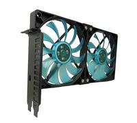 GELID SOLUTIONS Support pour ventilateur à fente PCI - 2 x Slim Blue 120 mm UV Blue Fan - Haut débit d'air avec fonctionnement silencieux - Tailles 254 x 43,7 152 mm