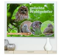 geliebte Waldgeister (hochwertiger Premium Wandkalender 2026 DIN A2 quer), Kunstdruck in Hochglanz: Die Waldkauz-Ästlinge haben gerade erst ihre ... lange bevor sie richtig fliegen können.