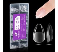 Gelike ec Capsule Americaine Ongle Amande: 552 Pièces 12 Tailles Extra Court Capsule Américaine Demi-Mat Transparente Anti-casse pour les Jeunes Femmes