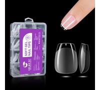 Gelike ec Capsule Americaine Ongle Gel Ballerine Extra Court: 240 Pièces 12 Tailles Pose Americaine Ongle Demi-Mat Transparente Anti-casse pour les jeunes femmes