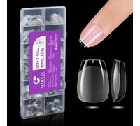 Gelike ec Capsule Americaine Ongle Gel Ballerine Extra Court: 552 Pièces 12 Tailles Pose Americaine Ongle Demi-Mat Transparente Anti-casse pour les Jeunes Femmes