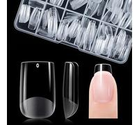 Gelike ec Capsule Americaine Ongle Gel Carré Court: 120 Pièces 12 Tailles Pose Americaine Ongle Demi-Mat Transparente Anti-casse pour les Jeunes Femmes