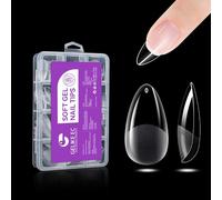 Gelike ec Capsule Americaine Ongle Gel, Faux Ongles Amande moyen 240 Pièces 12 Tailles Couverture Complète, Semi - mat PMMA Gel Pose Americaine Ongle Transparente