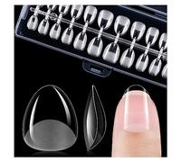 Gelike ec Capsule Americaine Ongle Gel, PMMA Faux Ongles XXS Amande 240 Pièces 12 Tailles, Soft Capsule Pose Americaine Ongle Transparente en Résine
