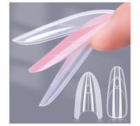Gelike EC Dual Sandwich Nail Forms: Double Forme à Ongles for Builder Gel & Polygel Extension - Extensions de Gel Parfaites - 240Pcs 15 Sizes for Salon & DIY Art - Ronde Amande