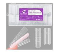 Gelike ec Formes à double ongles pour gel de construction : design sandwich formes d'ongles extension d'ongles 240 pièces 15 tailles - pour extensions de gel impeccable - facile pour le bricolage et