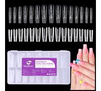 Gelike ec Professional Dual Nail Forms for Builder Gel: Sandwich Design Nail Shapes 240 Pièces 15 Tailles - Moule 2026 Sans Empilage de Gel - Pour Extensions Parfaites DIY & Salon - Ballerine