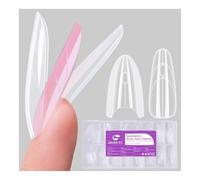 Gelike EC Professional Sandwich Nail Forms: Dual Layer Molds for Builder Gel & Polygel Extension - Extensions de Gel Parfaites - 240Pcs 15 Sizes for Salon & DIY Art - Forme Ronde Amande