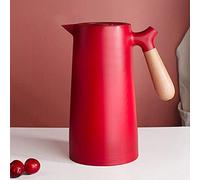 Geling Carafe à café Thermique 1 Litre Cafetière isolée sous Vide Pots Thermiques à Double paroi pour café et thés Doublure en Verre et matériau extérieur en PP(Couleur Multiple),Rouge