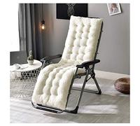 GELing Coussin Mat Coussin Bain de Soleil pour Lounge Fauteuil Chaise Transat de Jardin Fauteuil Relax épais Outdoor Assise ,Blanc,130X50X12cm