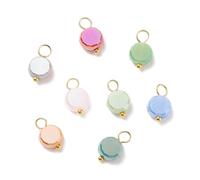 Gelirda Lot de 100 mini breloques rondes et plates en verre galvanisé à facettes pour fabrication de bijoux, colliers, bracelets, loisirs créatifs