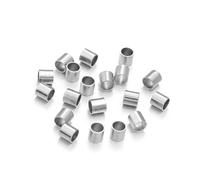 Gelirda Lot de 100 perles à écraser en acier inoxydable 2 x 2 mm pour bijoux, loisirs créatifs, accessoires