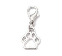Gelirda Lot de 150 pendentifs en forme de patte de chien de style tibétain avec fermoirs mousquetons pour la fabrication de bijoux et travaux manuels