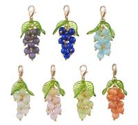 Gelirda Lot de 21 pendentifs en verre motif œil de chat avec fermoirs mousquetons pour sacs, porte-clés, fabrication de bijoux