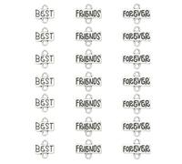 Gelirda Lot de 90 breloques rectangulaires tibétaines avec mot d'amitié | Lot de 3 breloques en argent antique avec inscription « Word Forever Best Friends » pour colliers, bracelets
