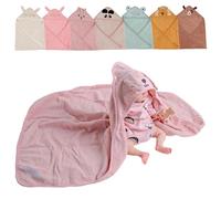 GELLEDI Serviette bébé à Capuche brodée personnalisée - Coton - Super absorbante - Convient pour Les Nouveau-nés et Les bébés - Unisexe - Cadeau pour l'heure du Bain ou au Bord de la Piscine