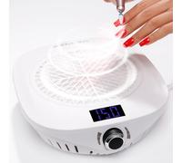 Gellen Collecteur de poussière d'ongles avec écran LED, ventilateur d'aspiration puissant 4000 tr/min avec filtre réutilisable, coque souple et ergonomique pour manucure en acrylique, maison et salon