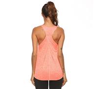 Gellmall Femme Débardeurs Sport Tee Shirt Sleeveless Racerback Yoga Fitness Course Top Workout Training Jogging Haut Casual Basic Vest M