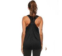 Gellmall Femme Débardeurs Sport Tee Shirt Sleeveless Racerback Yoga Fitness Course Top Workout Training Jogging Haut Casual Basic Vest M