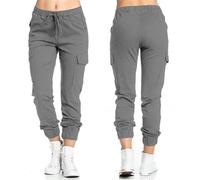 Gellmall Oversize Jogging Pantalon Femme Cargo Pantalon de Survêtement Taille Haute Pantalon de Sport avec Multi Poches S