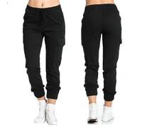Gellmall Pantalon Femme Jogging Oversize Taille Haute Cargo Noir 2XL