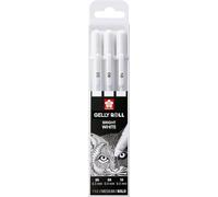 Gelly Roll Basic Blanc Stylo Encre Gel Set Of 3, Tailles Variées Stylos Opaques Pour La Décoration, Le Lettering Et Le Diy