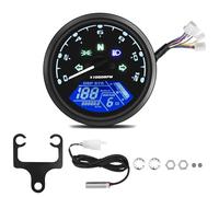 Geloo 12000 tr/min Compteur de Vitesse Numérique Moto a Cable avec Support | Universel pour Moto 199 km/h pour 1,2,4 cylindres avec Indicateur lumineux Multifonction 12 V