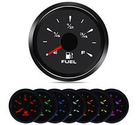Geloo 52mm Jauge de Niveau de Carburant à LED Compteur E-1/4-1/2-3/4-F 0-190 ohm 240-33 ohm