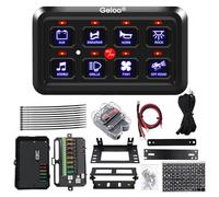 Geloo 8 Gang Panneau de Commutateur 12 V/24 V Système de relais de contrôle de circuit universel 7 Couleurs Boîte interrupteur à bascule Pour voiture, camion, camping-car, bateau, SUV