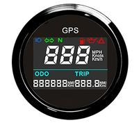 Geloo Compteur De Vitesse GPS, Odomètre Tachymètre Réglable étanche Numérique de 52 mm Kilométrique Jauge Indicateur Pour Voiture, Bateau, Moto, Camion (Noir)
