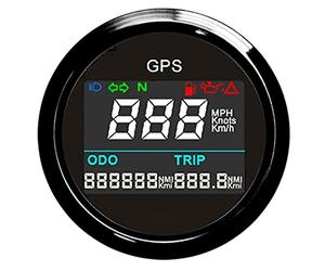 Geloo Compteur De Vitesse GPS, Odomètre Tachymètre Réglable étanche Numérique de 52 mm Kilométrique Jauge Indicateur Pour Voiture, Bateau, Moto, Camion (Noir)