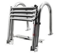 Geloo Echelle De Piscine INOX 4 Marches échelle De Bain Bateau Pliable