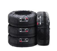 Geloo Housses de Pneus 18-22" Lot de 4 Housse Roue de Secours | Étanches Anti-poussière Sacs pour Pneus avec Poignée Renforcée Convient aux Pneus D'hiver et D'été Diamètre de 80 cm (Noir)