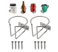 Geloo Lot de 2 Porte-gobelets universels en Acier Inoxydable - pour Bateau, Bateau, Rails, Montage Mural, canettes, Tasses, Bouteilles, gobelets, bières…