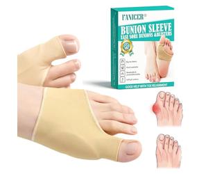 gelpretty 1 Paire Chaussettes Hallux Valgus, Separateur Orteil Pour avec Silicone Coussinet, Correction et Protection pour Femmes et Hommes, Soutien et Maintien du Gros Orteil, Peau