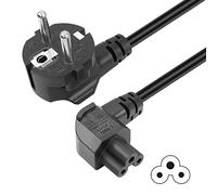 GELRHONR 1.5M Câble d'alimentation à Prise cee7 vers iec c5, Cordon d'alimentation à 90 degrés c5 trèfle, Prise Mickey Mouse câble d'alimentation pour Ordinateur Portable (Left Angle C5)