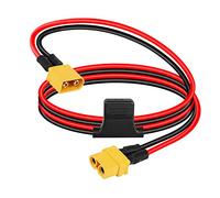 GELRHONR 12AWG XT60 Câble d'extension avec Fil de Silicone fusible 30A pour Ebike, Chargeur de Batterie Lipo de Voiture de Drone, Panneau Solaire de Chauffage électrique RV Boat-1M/3.2Ft