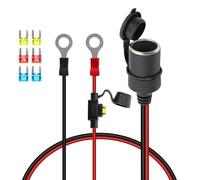 GELRHONR 12v-24v Prise allume-cigare vers câble d'extension de borne à joint torique 6mm avec fusible 20a pour pompe à air d'onduleur de voiture et bricolage (0.5M)