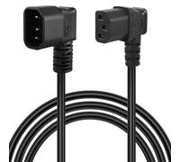 GELRHONR 1m/3.2Ft 90 degrés iec320 c14 à Angle Gauche c13 rallonge d'alimentation PDU, 10a 250v, 18awg c14 mâle à c13 Femelle câble d'alimentation pour Ordinateurs, Moniteur et Scanner