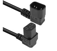 GELRHONR 50cm 90 degrés IEC320 c14 à angle descendant c13 rallonge d'alimentation PDU, 10a 250v, 18AWG c14 mâle à c13 femelle câble d'alimentation pour imprimante, scanner(Left C14 to Down C13)