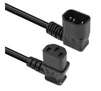 GELRHONR 50cm 90 degrés IEC320 c14 à Angle Droit c13 rallonge d'alimentation PDU, 10a 250v, 18AWG c14 mâle à c13 Femelle câble d'alimentation pour imprimante, Scanner(Left C14 to Right C13)