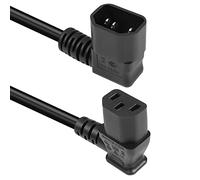 GELRHONR 50cm 90 degrés iec320 c14 à angle gauche c13 rallonge d'alimentation PDU, 10a 250v, 18AWG c14 mâle à c13 femelle câble d'alimentation pour imprimantes, scanner(Left C14 to Left C13)