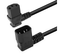 GELRHONR 50cm 90 degrés IEC320 c14 à angle gauche c13 rallonge d'alimentation PDU, câble d'alimentation à angle droit c14 mâle à c13 femelle pour ordinateurs, scanner(Right C14 to Left C13)