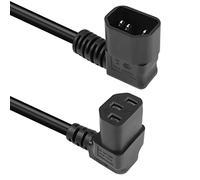 GELRHONR 50cm 90 degrés IEC320 c14 à Angle supérieur c13 rallonge d'alimentation PDU, 10a 250v, 18AWG c14 mâle à c13 Femelle câble d'alimentation pour Ordinateurs,Scanner(Left C14 to Up C13)