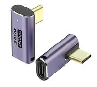 GELRHONR 90Degree USB C Adapter,USB 4.0 Type C Extender Converter 240W Fast Charging 40Gbps Data Transfer,8K@60Hz Video,Compatiable with Thunderbolt 3,Laptop, Tablet-2Pack (Adaptateur USB C 240 W)