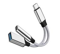 GELRHONR Adaptateur de charge usb c otg, séparateur usb-c 2 en 1, câble de charge court de type c avec usb femelle et usb c femelle, pour la plupart des téléphones de type c, Laptop (Silvery)