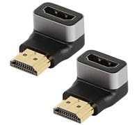 GELRHONR Adaptateur HDMI Coudé, 90 Degrés HDMI Type A Femelle et Mâle Prolongateur, Supports 4K@120Hz, pour Ordinateur Portable, DVD, TV, Moniteurs, PS5 (2Pack)