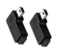 GELRHONR Adaptateur Mini USB à 90 degrés, Angle Gauche Mini Adaptateur d'extension USB mâle à Femelle connecteur de Transfert de données pour téléphone Dash cam système de Navigation de voiture-2pcs